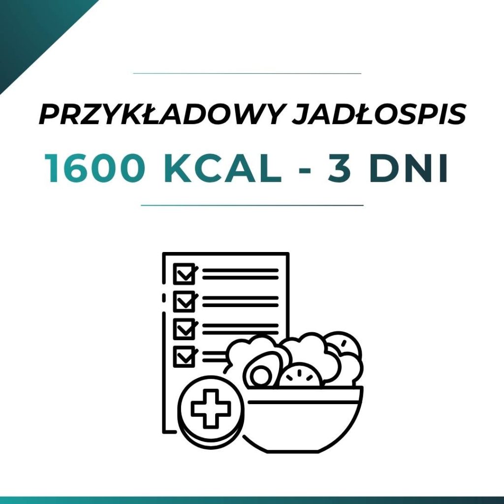 Przykładowy jadłospis do pobrania na 3 dni 1600 kcal stworzony przez Sonię Zastawnik z poradni dietetycznej Diet&Fit